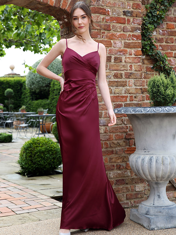 Empire Waist Asymmetrical Pleated V-Neck Honora Bridesmaid dresses